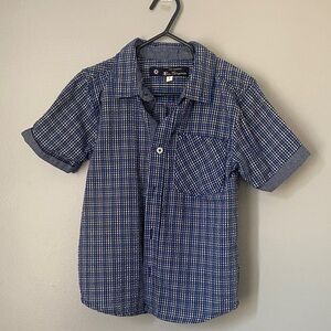 Blue Checkered Short Sleeve Shirt